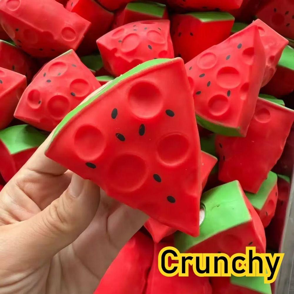 Shapable Crispy Watermelon Hand Relax Blocks Filled Squishy Boys Girls Crunchy Squeeze Kids Adults
