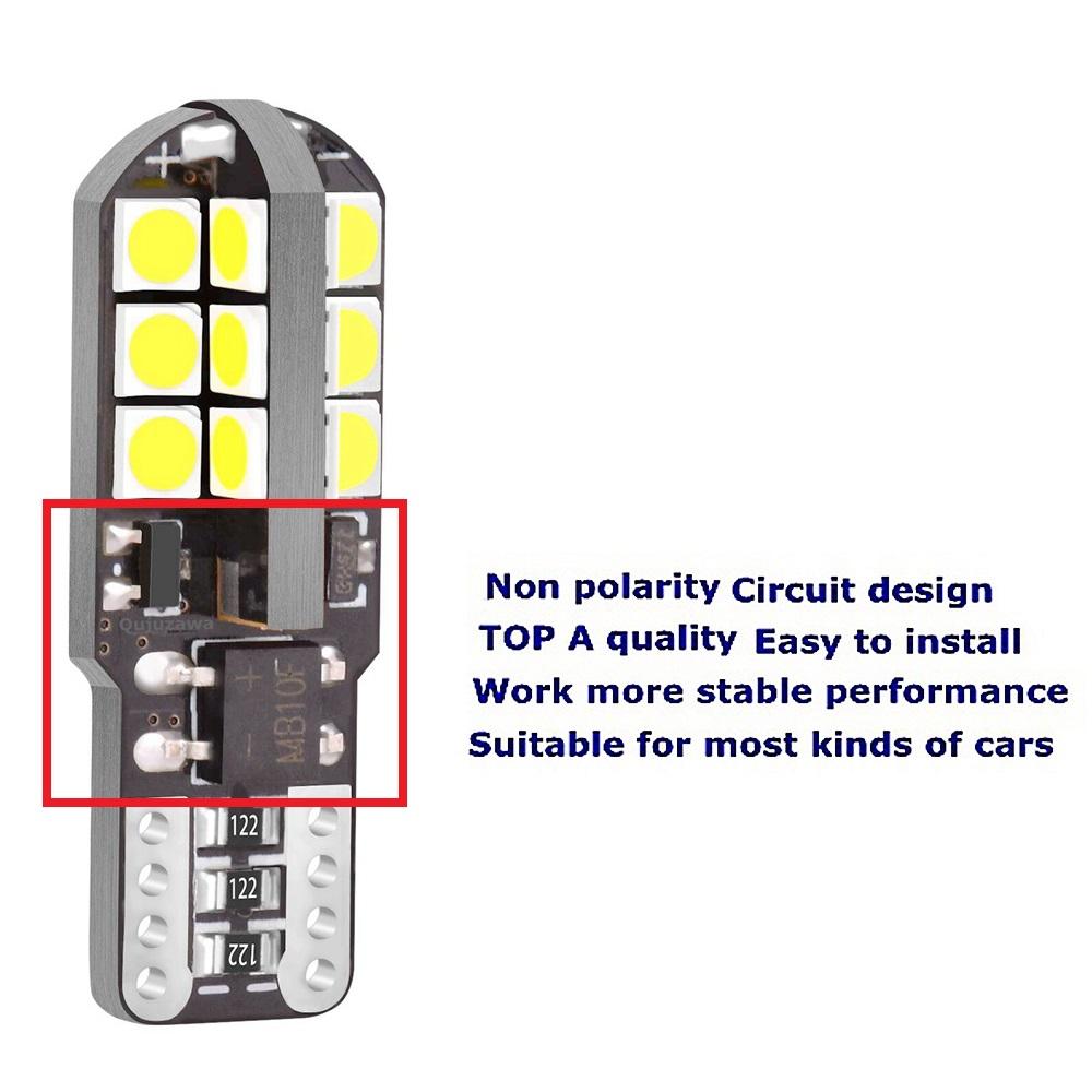 10 шт. W5W LED T10 Светодиодные лампы WY5W Супер яркие 3030 Чип Автомобильные габаритные огни Canbus Без ошибок Автомобильный интерьер Лампа для чтения купола 12V Лампы 7
