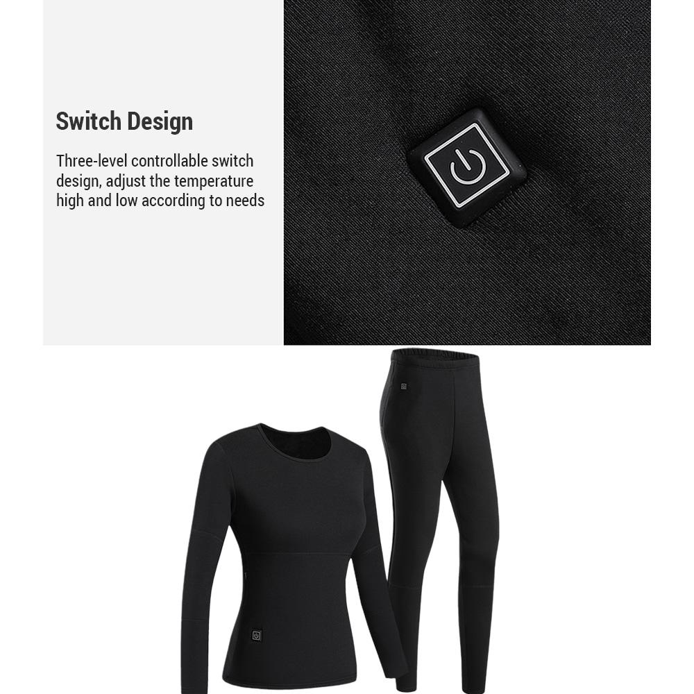 Комплект нижнего белья с электрическим подогревом для женщин, 22 зоны, костюм для тела с подогревом лыж