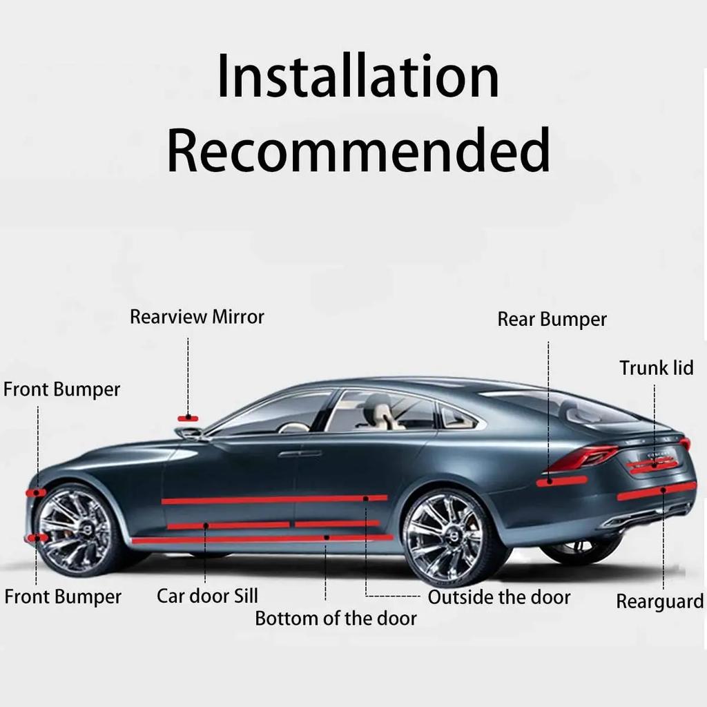 Автомобильная 3D-лента из углеродного волокна, виниловая матовая наклейка на зеркало двери, самоклеящаяся защитная пленка, самостоятельная защита, водонепроницаемая