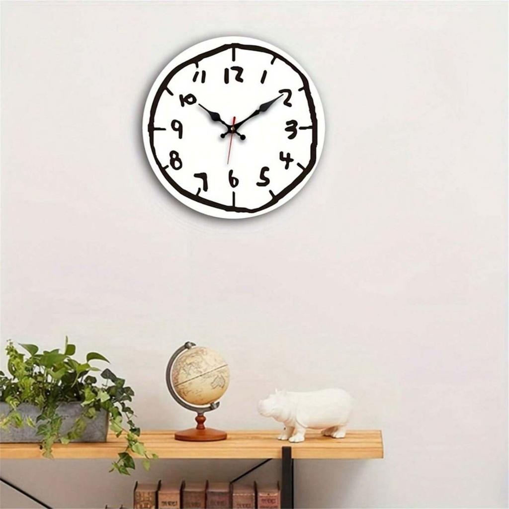 Modern Acrylic Wall Clock with Playful Graffiti Numbers Decorative Clock for Living Room or Bedroom