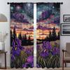 Фиолетовые цветы ириса для домашнего интерьера Шторы для гостиной Шторы Тюль для спальни Шторы против комаров 2 шт.