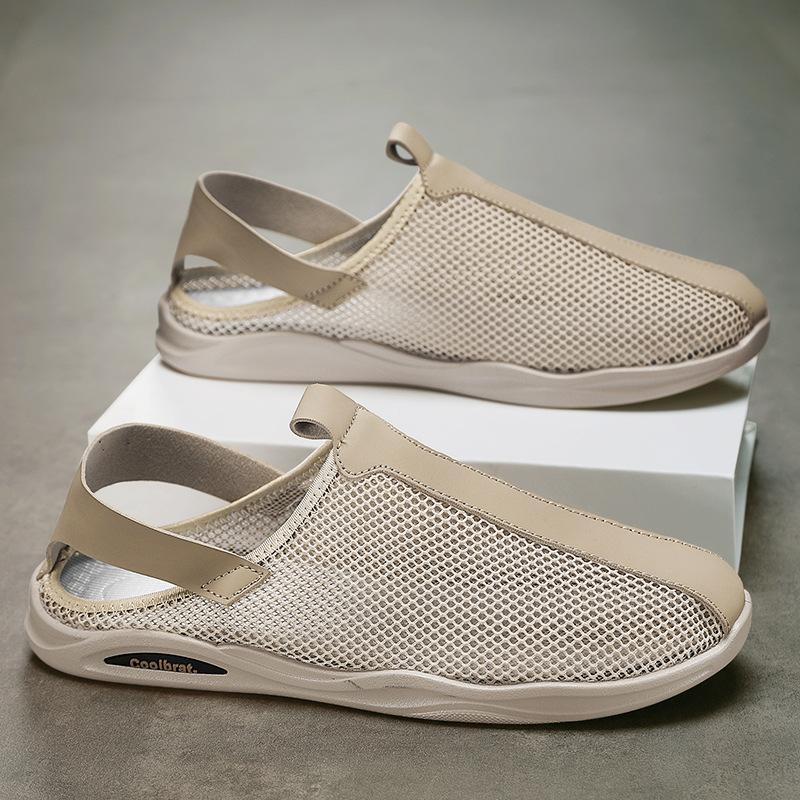 Fashion 2024 New Mesh Men's Sandals Breathable Hollow Men Casual Shoes Fashion Outdoor Beach Shoes Comfortable Non-slip Men Tenis Shoes