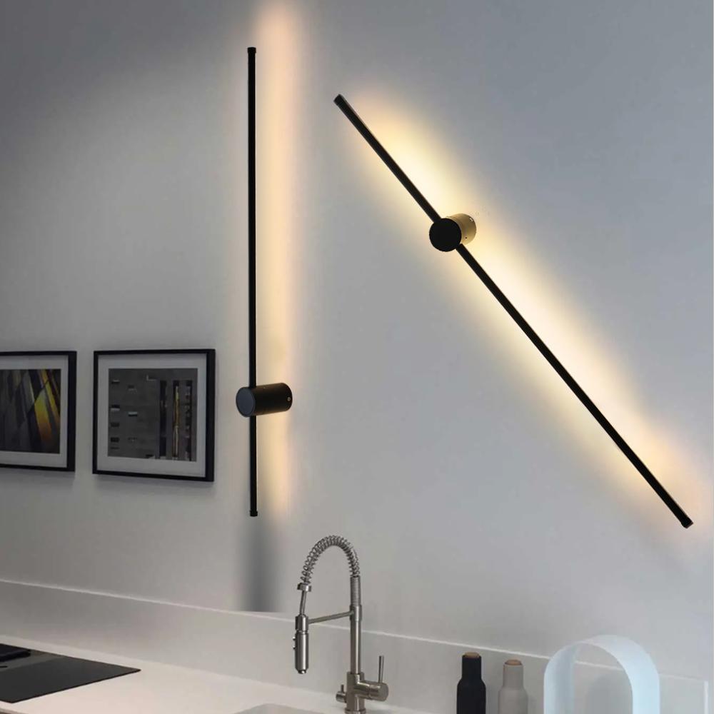 Светодиодный настенный светильник, современный длинный настенный светильник, регулируемый для дома, спальни, лестницы, гостиной, настенного бра, освещения, дивана, фона