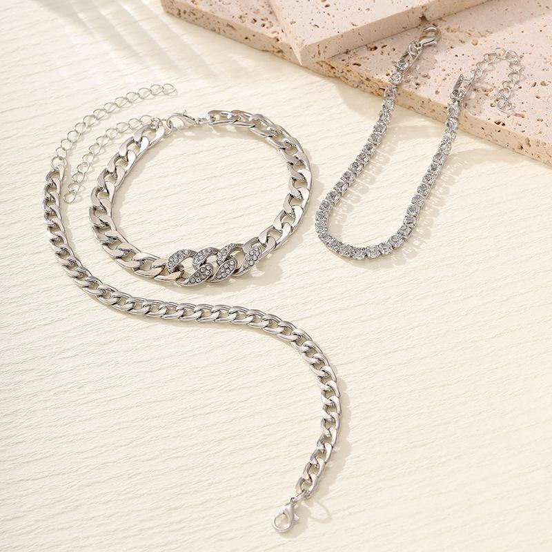 Accessories Metal Style Simple Punk Bracelet Set Personalized Hip Hop Stacked Wear Jewelry Women