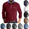 Men'S Button Up Long Sleeved Fashionable Casual Sports Top