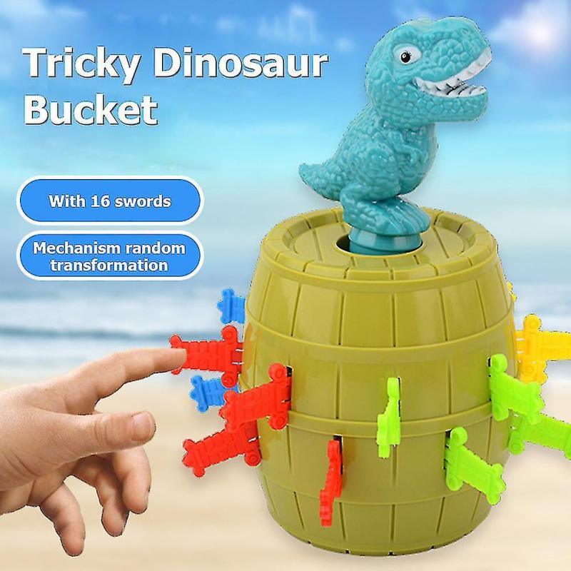 2-4 Players Pop-up Dinosaur Board Game Girl Boy Gift Jumping Dinosaur Buckets Sword Stab Dinosaurs Games For 3-8 Years Old Child