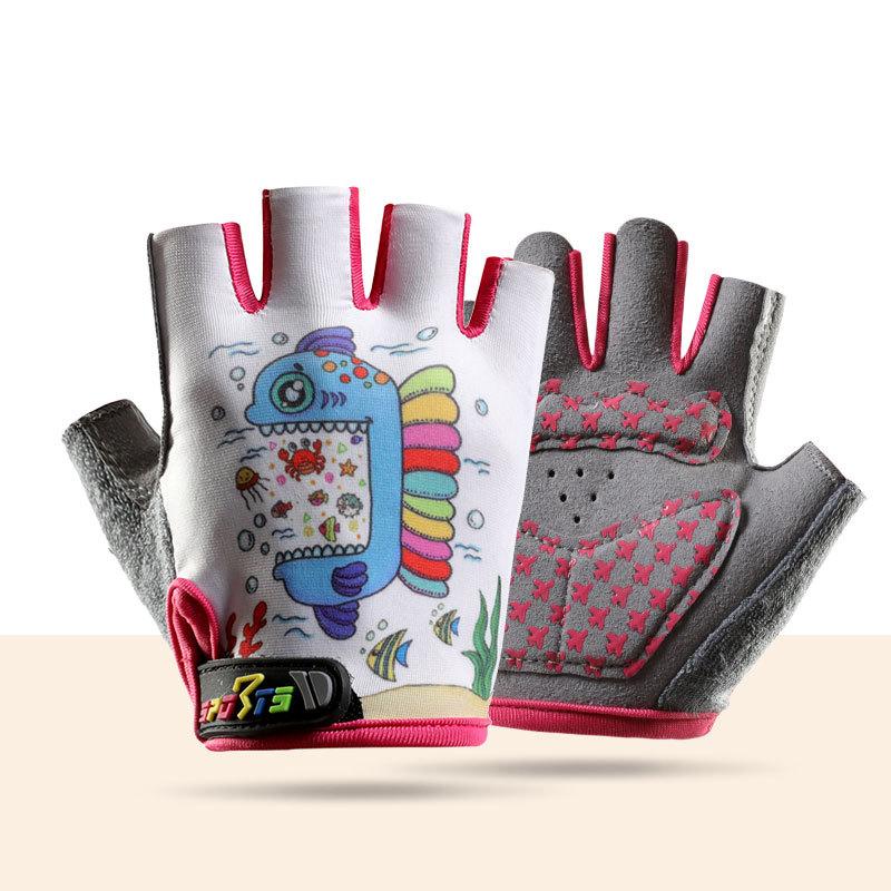Half finger children's gloves outdoor sports boys and girls fitness skateboard training
