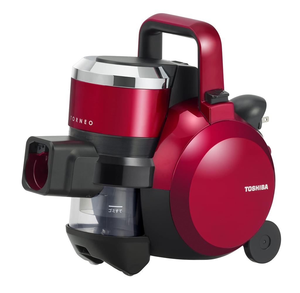 Toshiba Пылесос Tourneo V Grand Red Cyclone контейнерного типа, электрический, без фильтра, с футоном, телескопический, длинный и с принадлежностями, шланг