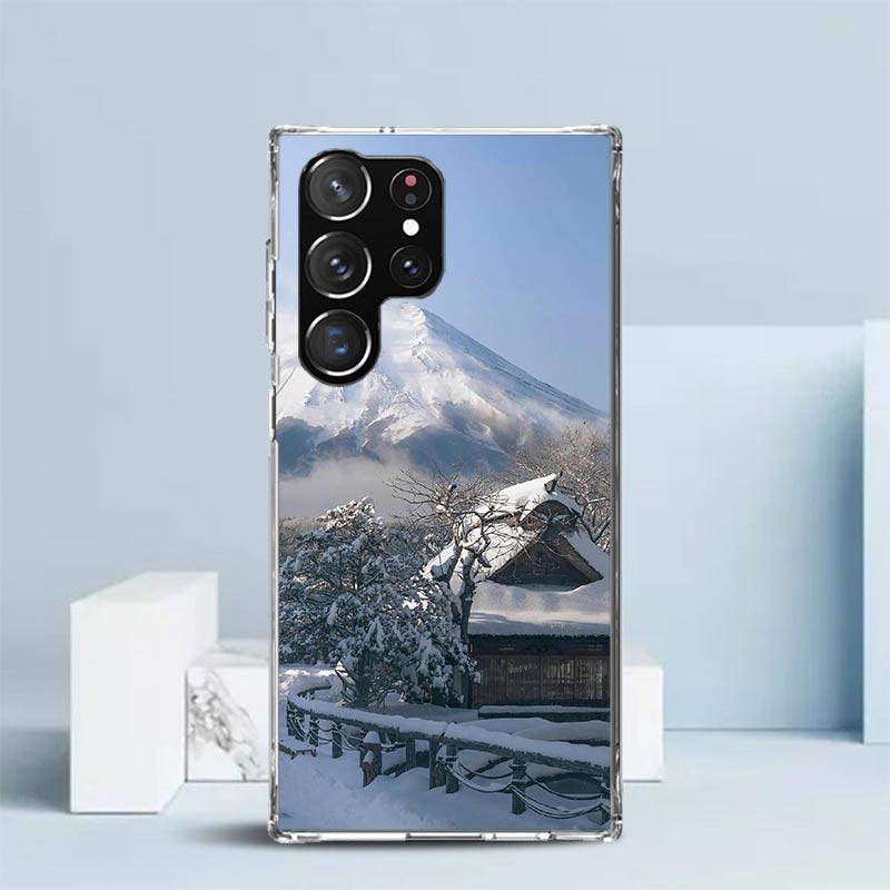 Landscape Winter Light Snow Phone Case For Samsung Galaxy S24 S25 Edge S26 Ultra S22 S23 Plus S21 + S20 FE Soft TPU Back Cover G
