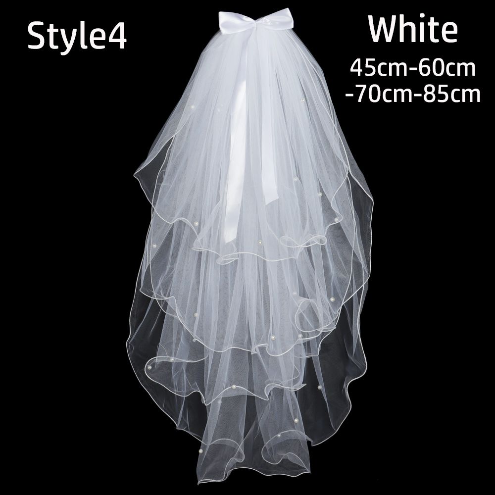 Новая Фото Фата Короткая Простая Белая Айвори Женская Тюлевая Свадебная Фата Фата Невесты С Гребнем