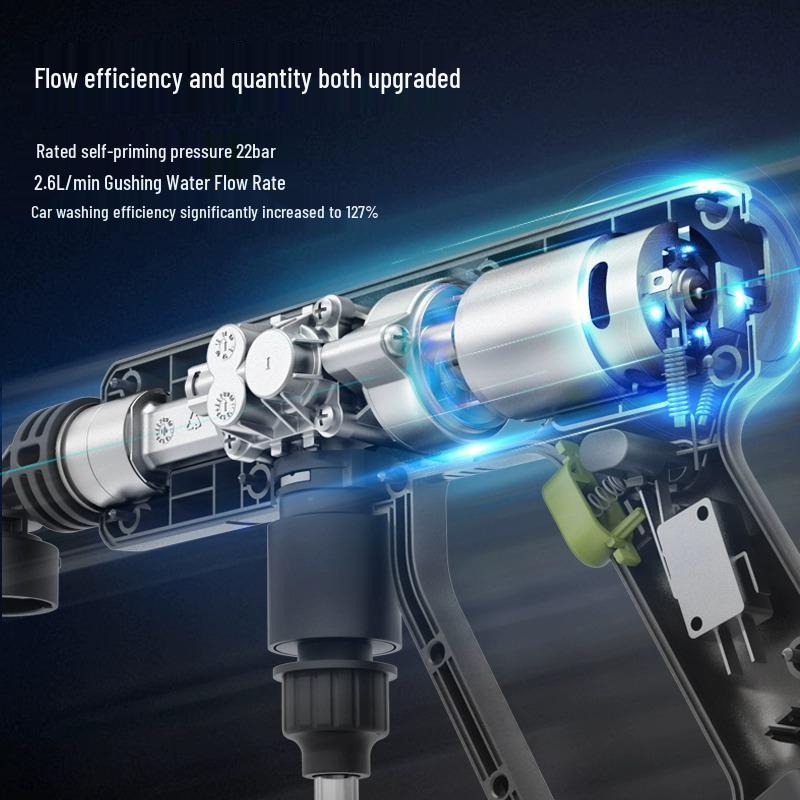 Беспроводная портативная автомойка Wickes WU623: Самозасасывающий водяной пистолет высокого давления и мощности для бытовой уборки.