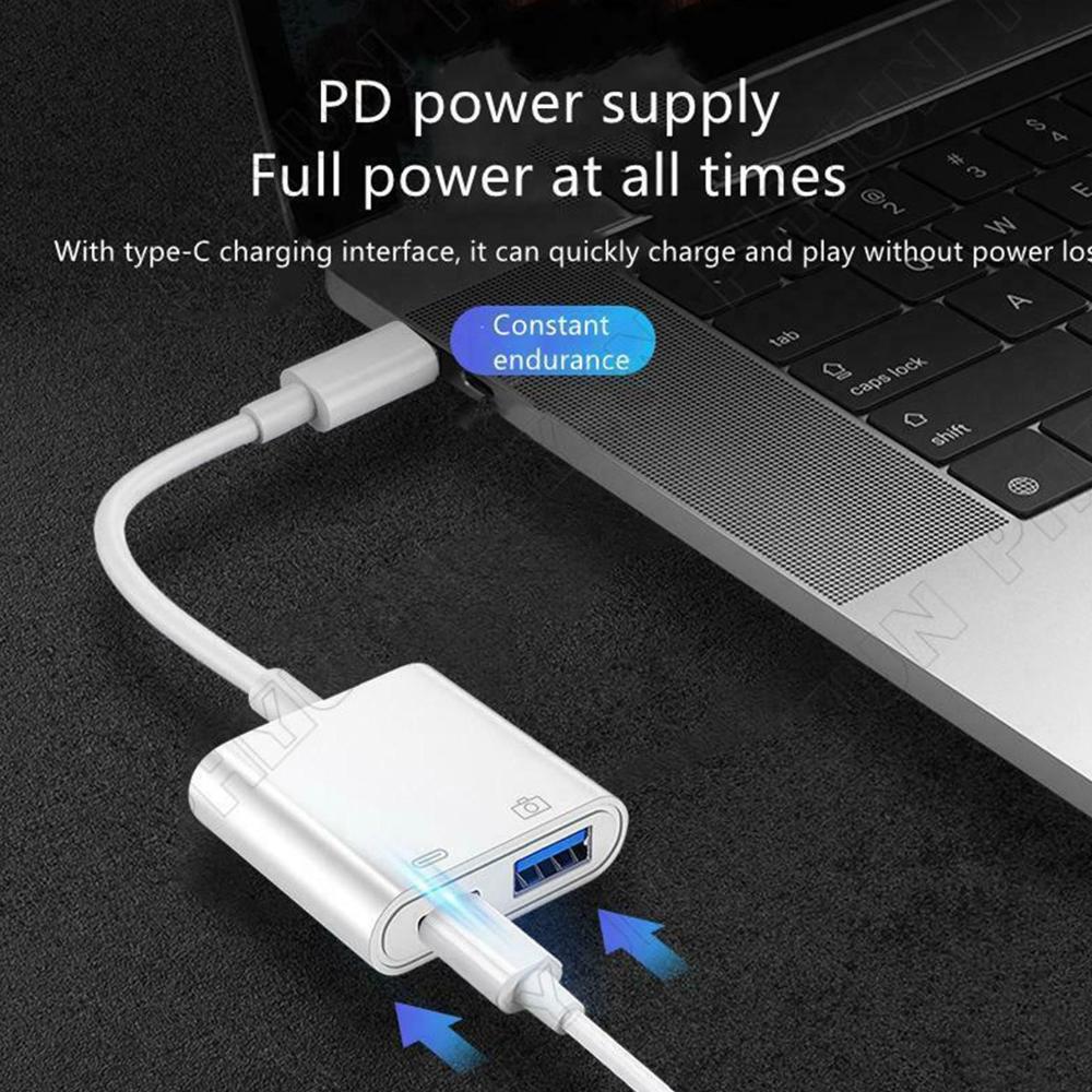 Mobile Phone Splitter Data Sync U Disk Reader Type-C OTG Adapter Converter PD Fast Charging USB 3.0