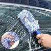 Car Tire Washing Plush Brush Car Motorcycle Cleaning Microfiber Long Handle Portable Soft Plush Wheel Rim Brush Cleaning Tools
