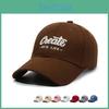 Curved Cotton Brim Cap With Embroidery Adjustable Strap Men Women Outdoor Use
