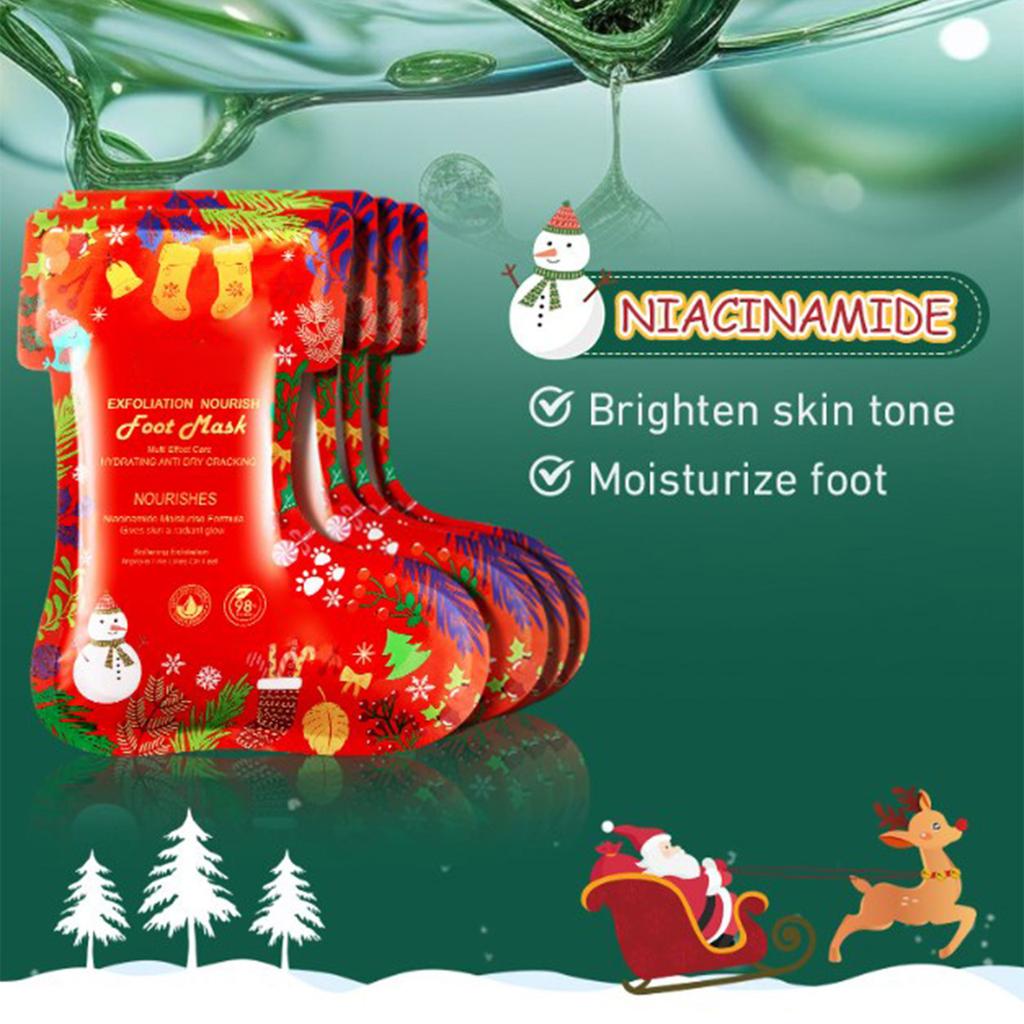 10 Pairs Christmas Gift Set: Moisturizing & Exfoliating Foot & Hand Mask for Dry Skin for Smooth, Soft Hands and Feet
