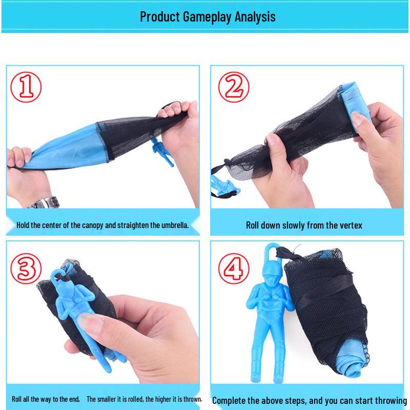 Kids' Hand-Thrown Parachute Toy Soldier for Outdoor Play