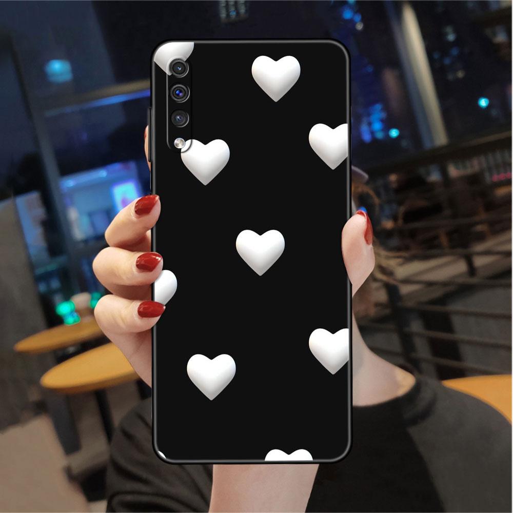 Чехол LOVE Heart для Samsung Galaxy A50 A70 M52 A30 A20s A20e A10 A40 A10s M51 M31 M30s M13 5G черный чехол для телефона