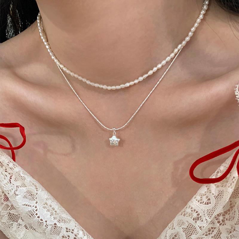 Silver Color Choker Necklace For Women Star Smiple Geometric Fine Jewelry Wedding Party Birthday Gift