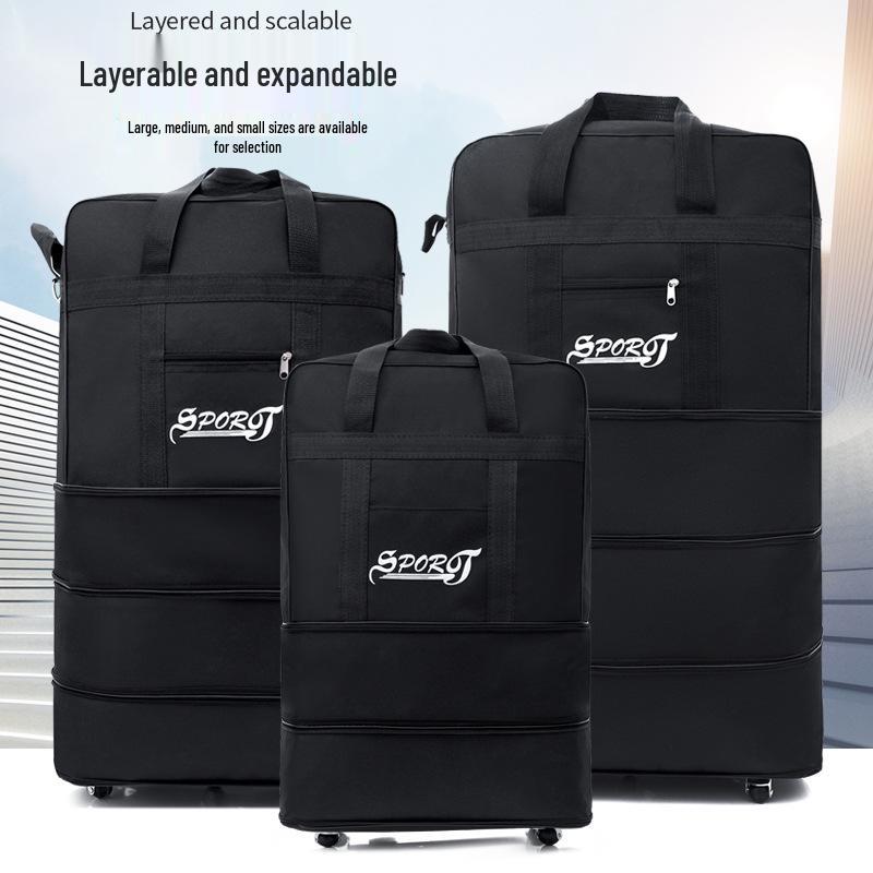 Large Capacity 158L Foldable Wheel Travel Bag - Checked Luggage for Study Abroad & Flights