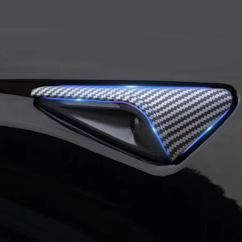 For Tesla Model 3 2024 Carbon Fiber Car Door Side Marking Cover Accessories Door Side Wing Line Trim Exterior Stickers