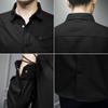 SHANLIANG Long Sleeve Black Shirt with Metal Basic Solid Oxford Shirt Men's Buttons, Color, Business, Color, Casual, Cotton, Fashionable, Spring,