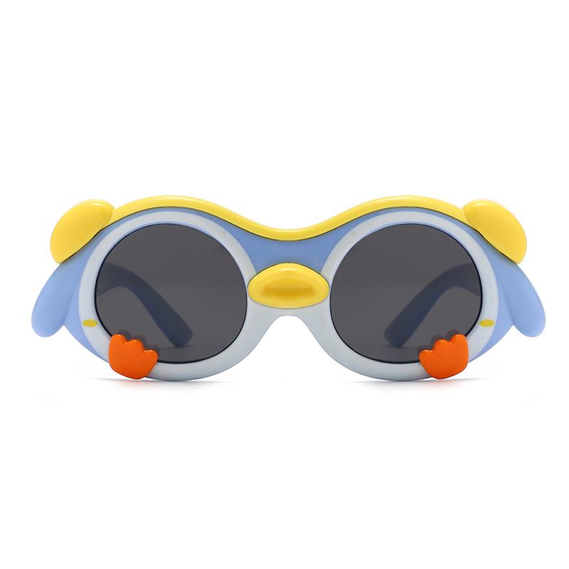 Polarized Cartoon Sunglasses for Kids - Soft Silicone, Childlike Design, Anti-UV Protection for Boys and Girls.