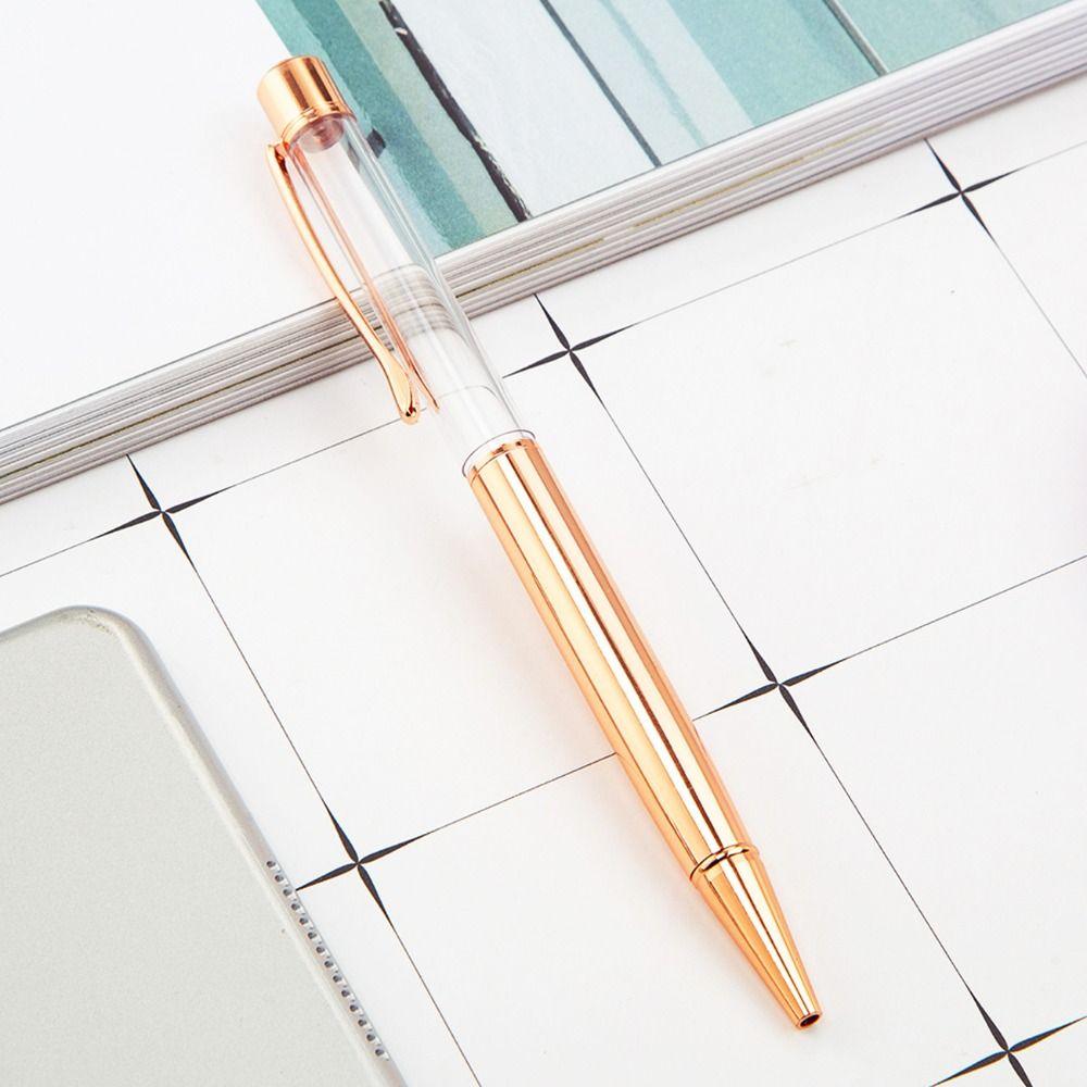 DIY Neutral Gel Pens Metal Signature Pen Quicksand Empty Tube Ball Point Pen  School Supplies