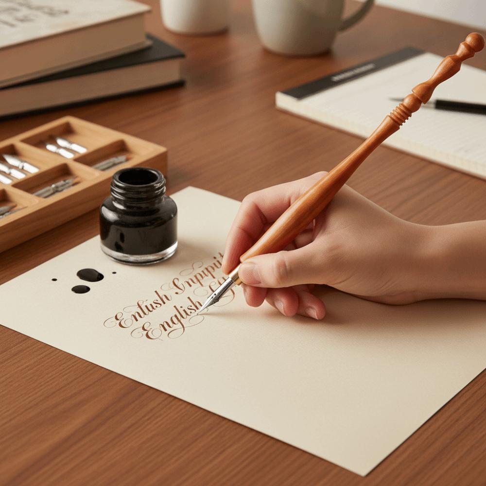 7pcs Flat Nibs Calligraphy Dip Pen Resin Handle Oblique Pen Holder Antique Dip Pen Set For Artists