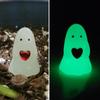1/2Pcs Love Heart Ghost Figurine Glow-in-the-dark Little Ghost Ornament Halloween Miniature White