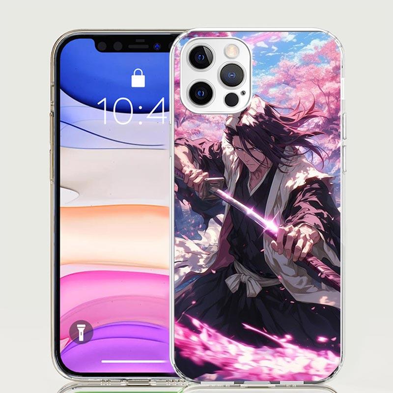 Чехол для телефона Bleach Kuchiki Byakuya Для iPhone 11 12 13 Mini 14 15 Plus 17 Air 16 Pro Max 16E 7 8 SE Арт Индивидуальный Coque Capa Cas