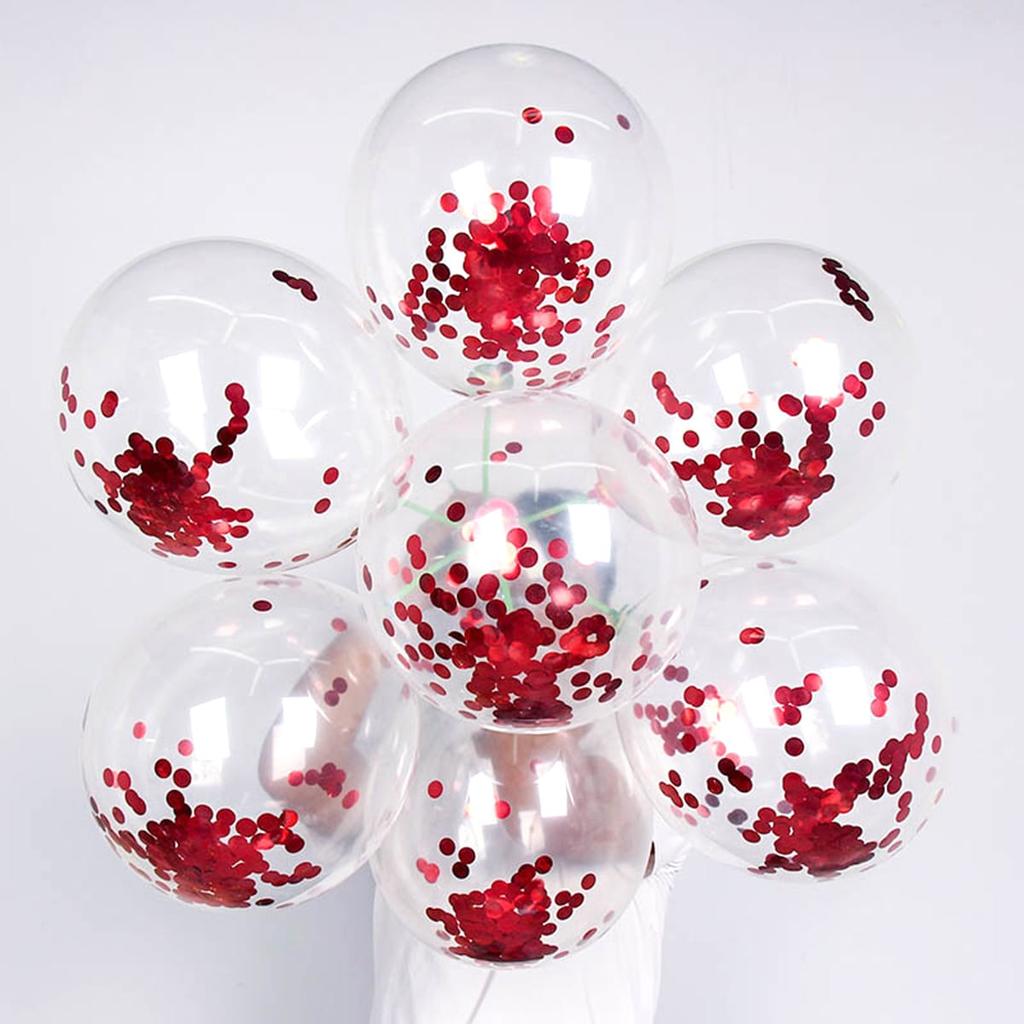 100 шт. 12-дюймовых прозрачных шаров с конфетти и пайетками, разноцветные фольгированные шары с пайетками, праздничные украшения для вечеринки, свадьбы, комнаты KTY