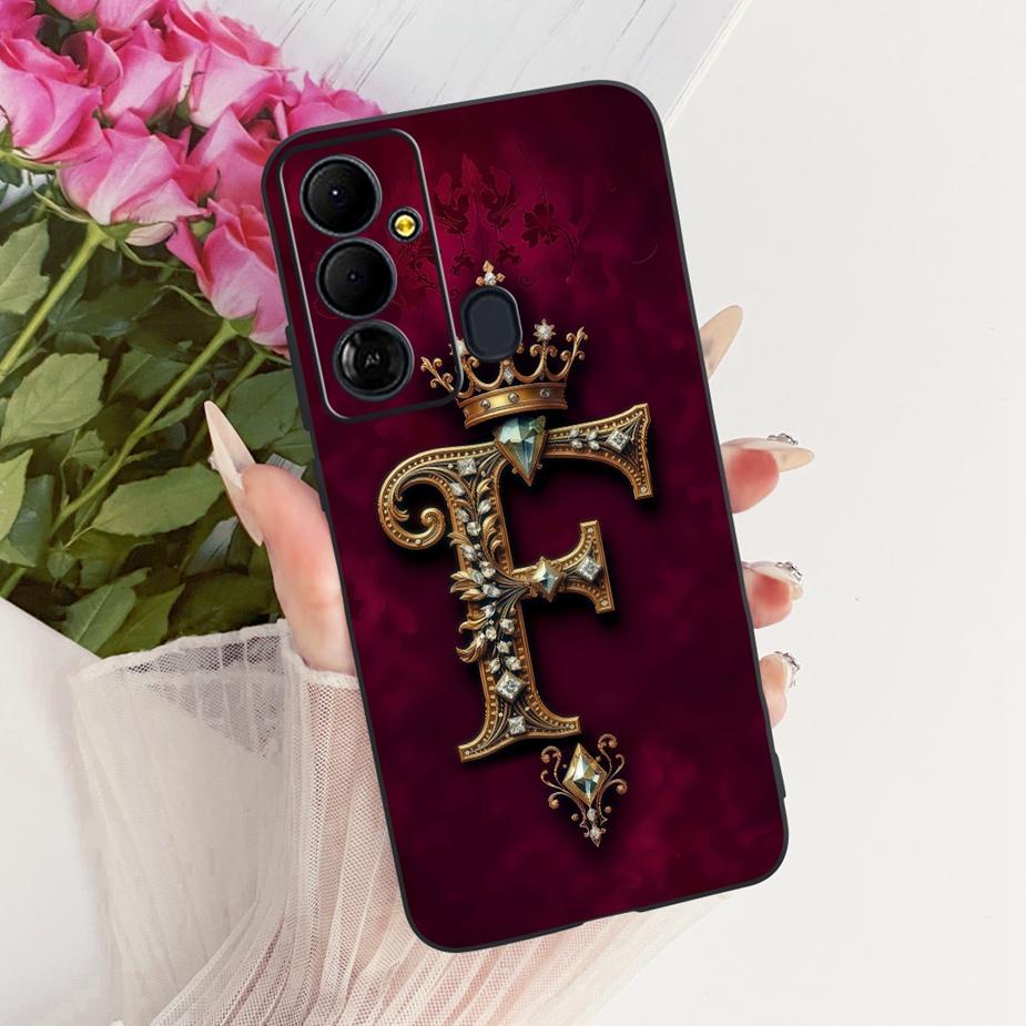 For Tecno Pop 6 Pro Case BE8 Stylish Crown Letters Cover Soft Silicone Phone Case For Tecno Pop 6 GO BE6j Pop6 Pro Fundas Bumper