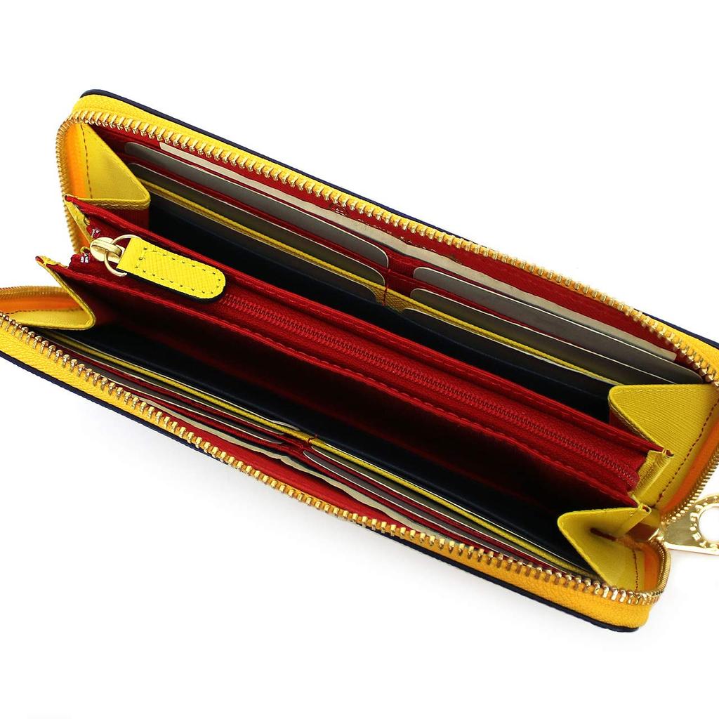 Round Zipper Long Wallet with Coin Purse Loulou 073625 Shiro [Castelbajac]