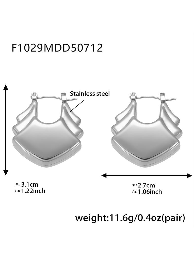 Винтажные массивные серьги-кольца из нержавеющей стали с 18-каратным золотым покрытием, водонепроницаемые, не тускнеющие, уникальные геометрические серьги для женщин