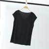 Solid V Neck Basic Tshirt Women Summer Modal Loose Tee Tops Casual Undershirt