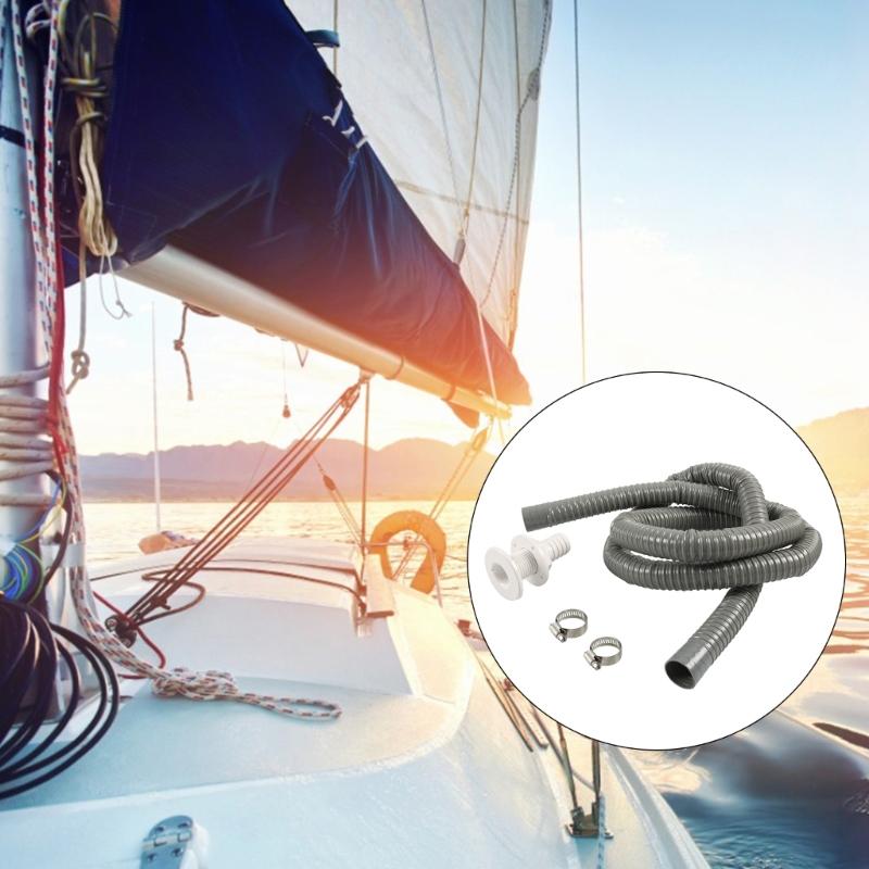 Комплект для установки трюмной помпы Шланг для трюмной помпы 1-1/8 дюйма Диаметр Комплект сантехники 6 футов Качественный гибкий ПВХ шланг без перегибов Хомуты