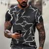 Мужская футболка 3D с принтом молнии, мужские топы с коротким рукавом, летняя уличная мода