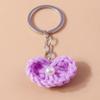 Aihua Hot New Handmade Knitted Keychain Keyring For Women Girl Cute Crocheted Flower Pendants Car Key Ring Handbag Charms Gifts