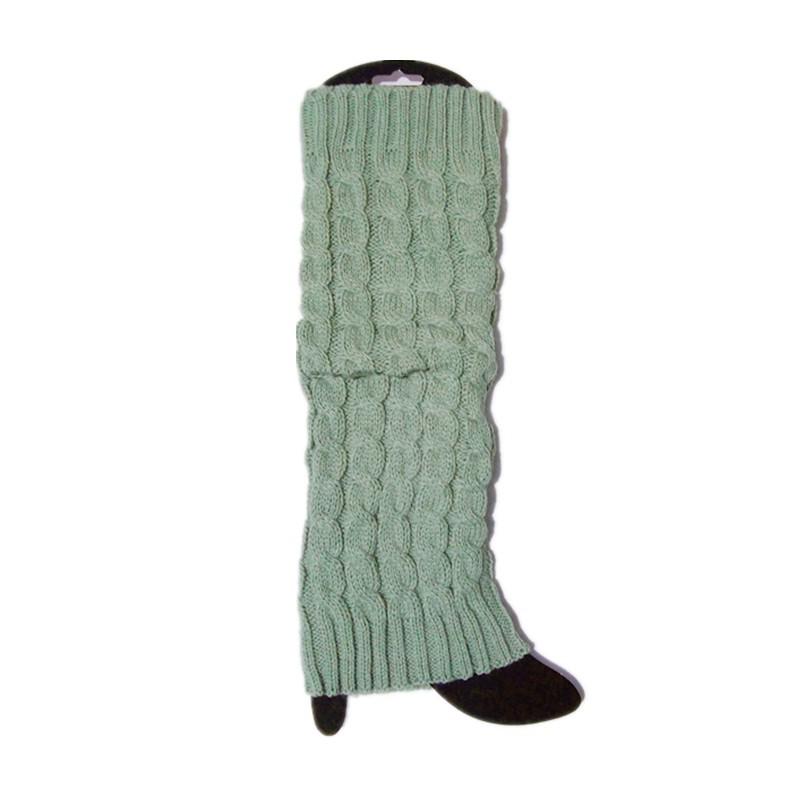 В наличии 40 см гетры крупной вязки в корейском стиле - осенне-зимние однотонные шерстяные носки.