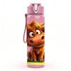 1PC Highland Cow Grass Cartoon Print 750ml Color Plastic Sports Water Bottle Leakproof Flip Straw Lid Suitable for Sports Office Home Use