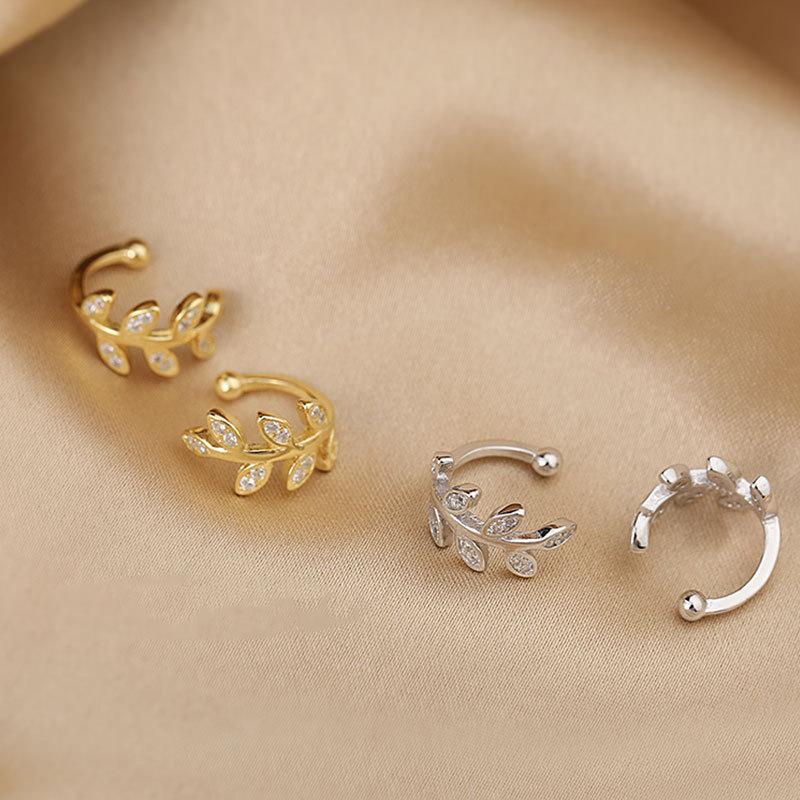 1Pcs Cute Metal Leaf Earcuff Clips On Earring for Women Girls No Fake Piercing Cartilage Earrings Ear Ring Without Hole