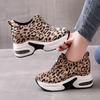 Hidden Heel Casual Platform Shoes Woman Sneakers Suede Slip On Shoes Women Height Increasing Flock Leopard Print Wedges Shoes