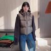 Зимний новый жилет женский модный плащ свободный жилет теплый короткий жилет с капюшоном женский жилет для улицы