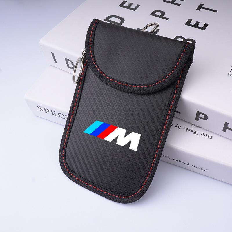 BBIS5 For BMW E46 X1 X2 X3 X4 X5 X6 F48 G01 E84 E83 F30 M Car Key Signal Shielding Bag Anti-theft RFID Keychain Case Accessories