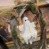 Halloween Swing Ghost Statue Resin Spooky Figurine Halloween Ghost Tree Swing Ornament Desktop Bookshelf Halloween Decor
