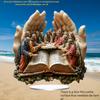 1pc Bohemian Prayer Hand Statue - The Last Supper Religious Desktop Art Decoration, with Stand 2D Office, Coffee Shop Display
