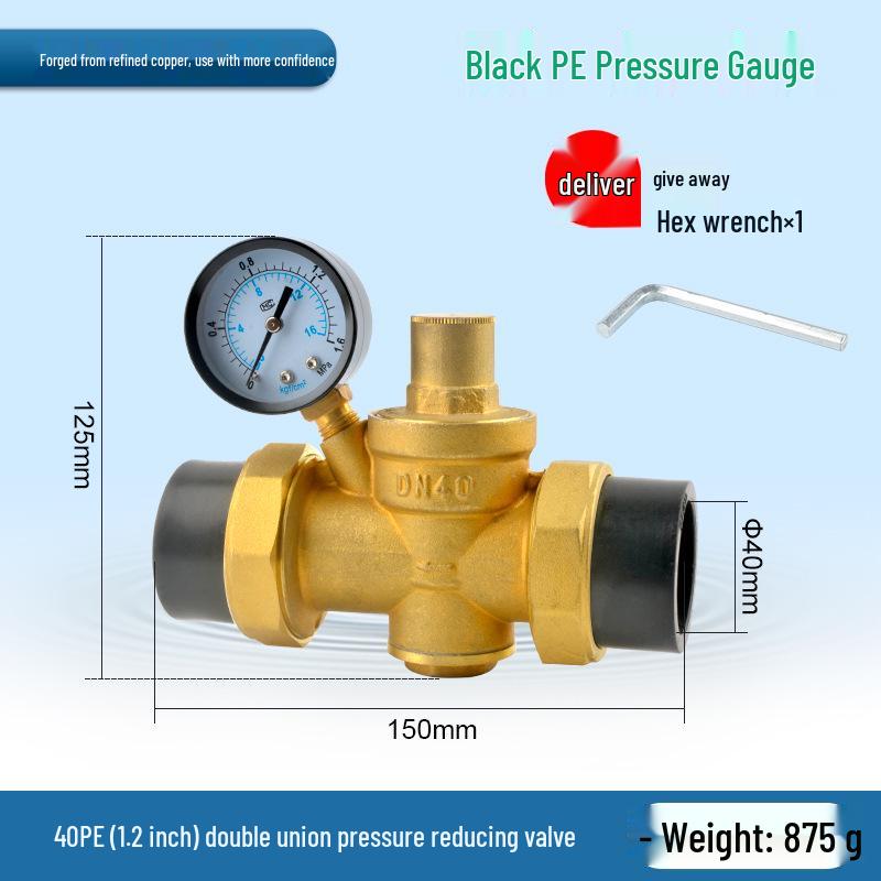 Редукционный клапан давления для водопроводной трубы для бытовых нагревателей - PPR20/25/32, 4-точечный PE фитинг