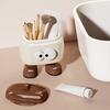 Toothpick Dispenser Pen Holder Cartoon Design Multifunction 2 Grids Covered Tooth Pick Holder Desktop Storage Box