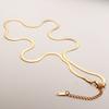 Titanium Steel Basic Necklace Gold Chain Flat Snake Chain Sweet Often Accessories Women'S Collarbone Chain Neck Chain